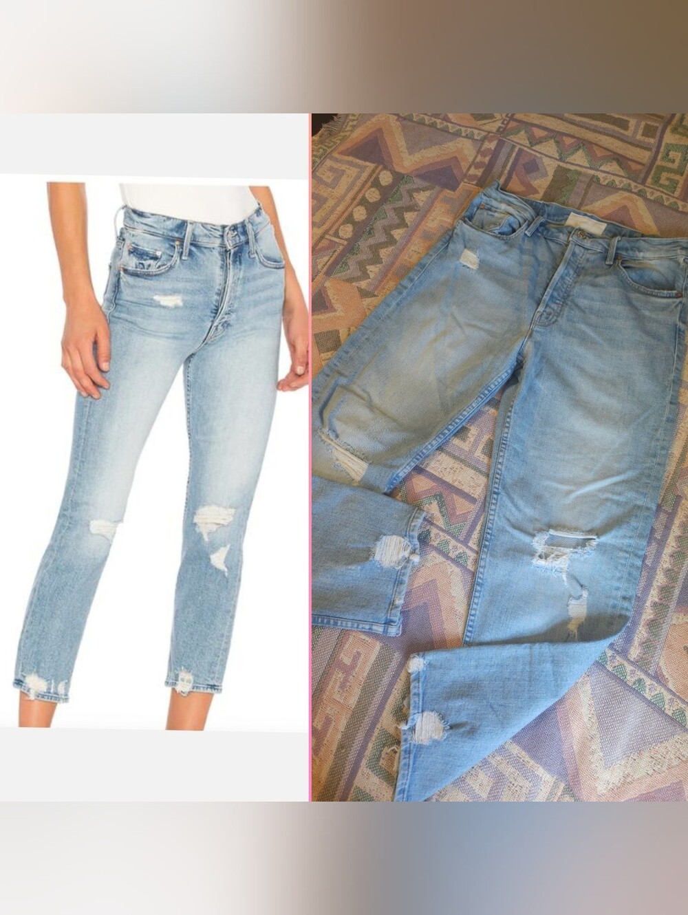 MOTHER Superior The Tomcat Jeans Distressed Button Fly  Size 31
